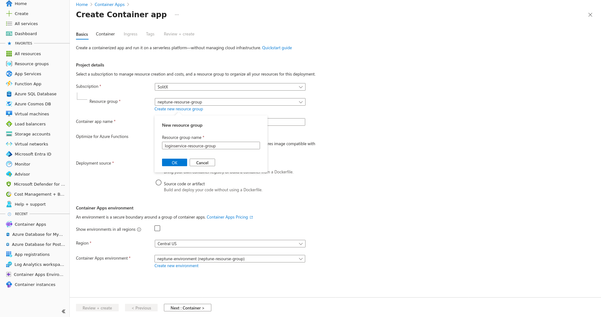 Create a new resource group