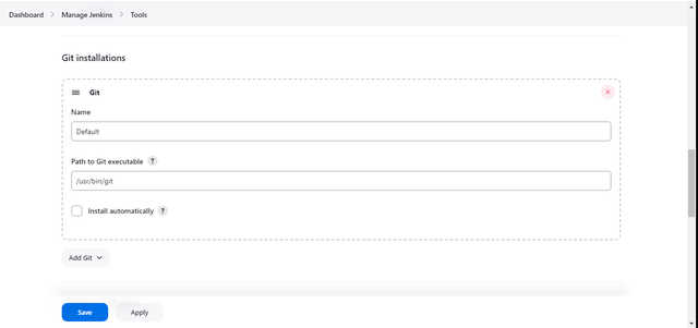 Git configuration in jenkins console