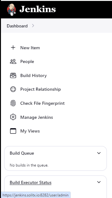 Jenkins dashboard