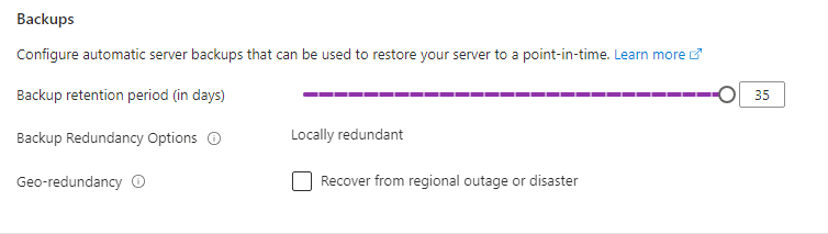 Backup configuration