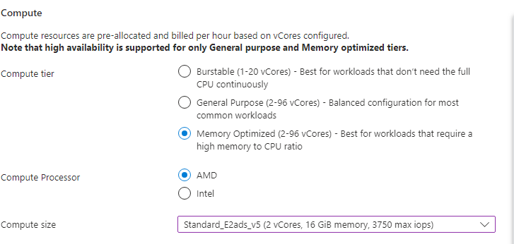 Compute server settings