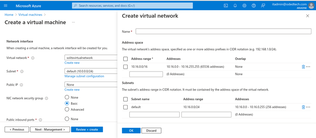 Create virtual network