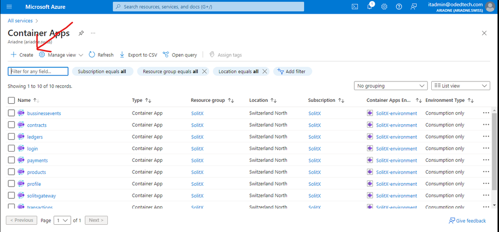 Create container apps