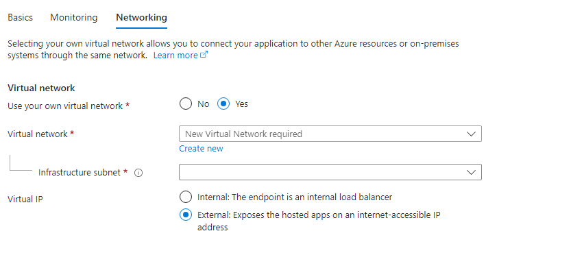 Own virtual network