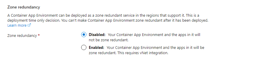 Zone redundancy