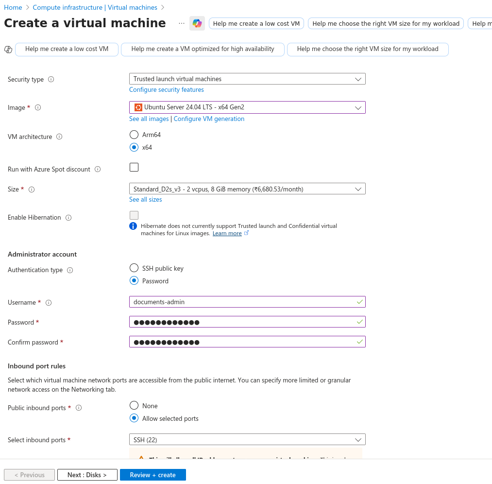 Administrator account