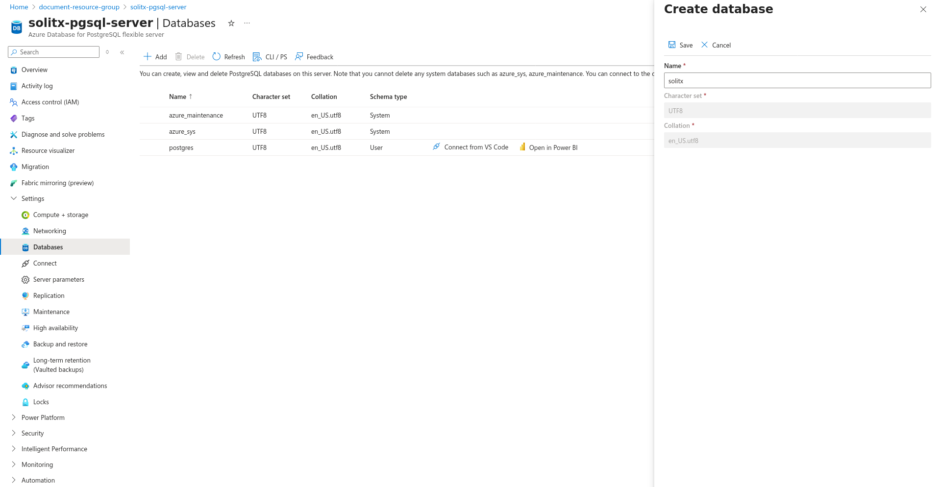 Create a database
