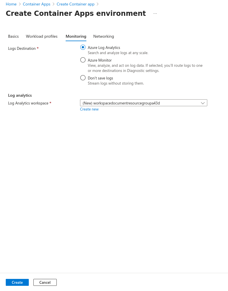 Log Analytics workspace